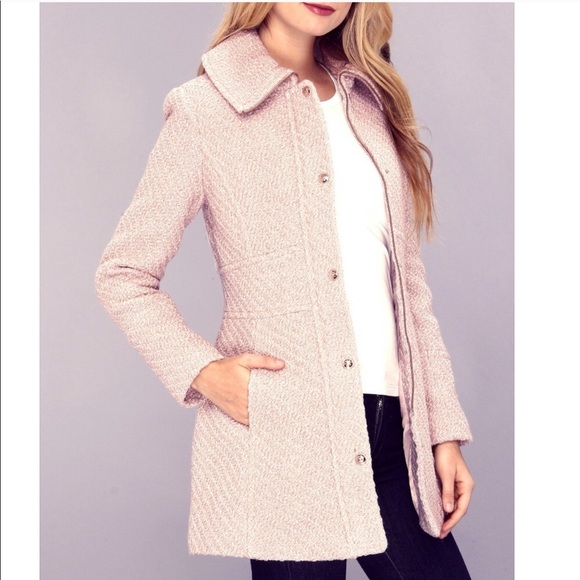 Jessica Simpson Jackets & Blazers - Jessica Simpson Rose Pink Basket Weave Walker Coat